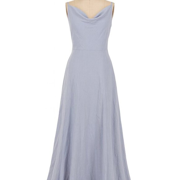 None Dresses & Skirts - Summer Breeze Light Blue Maxi Dress – Flowy, Elegant, 100% Cotton, Size XL
